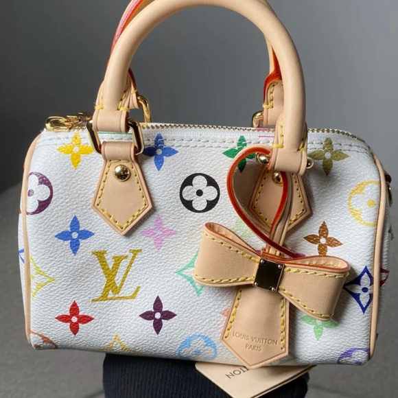Authentic Pre-Owned Louis Vuitton x Takashi Murakami Nano Speedy Bag in White - Picture 1 of 16
